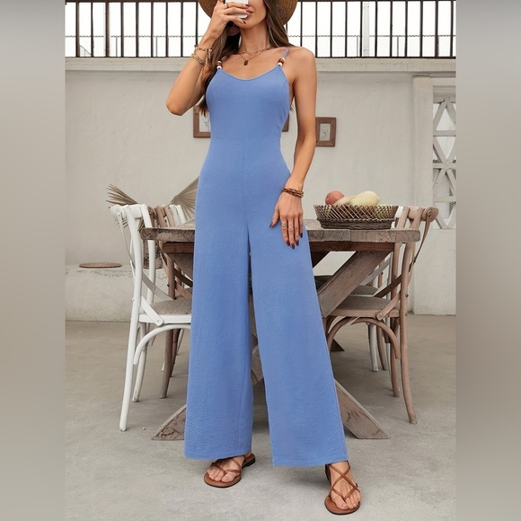 Spaghetti Strap Wide Leg Jumpsuit - Picture 5 of 6